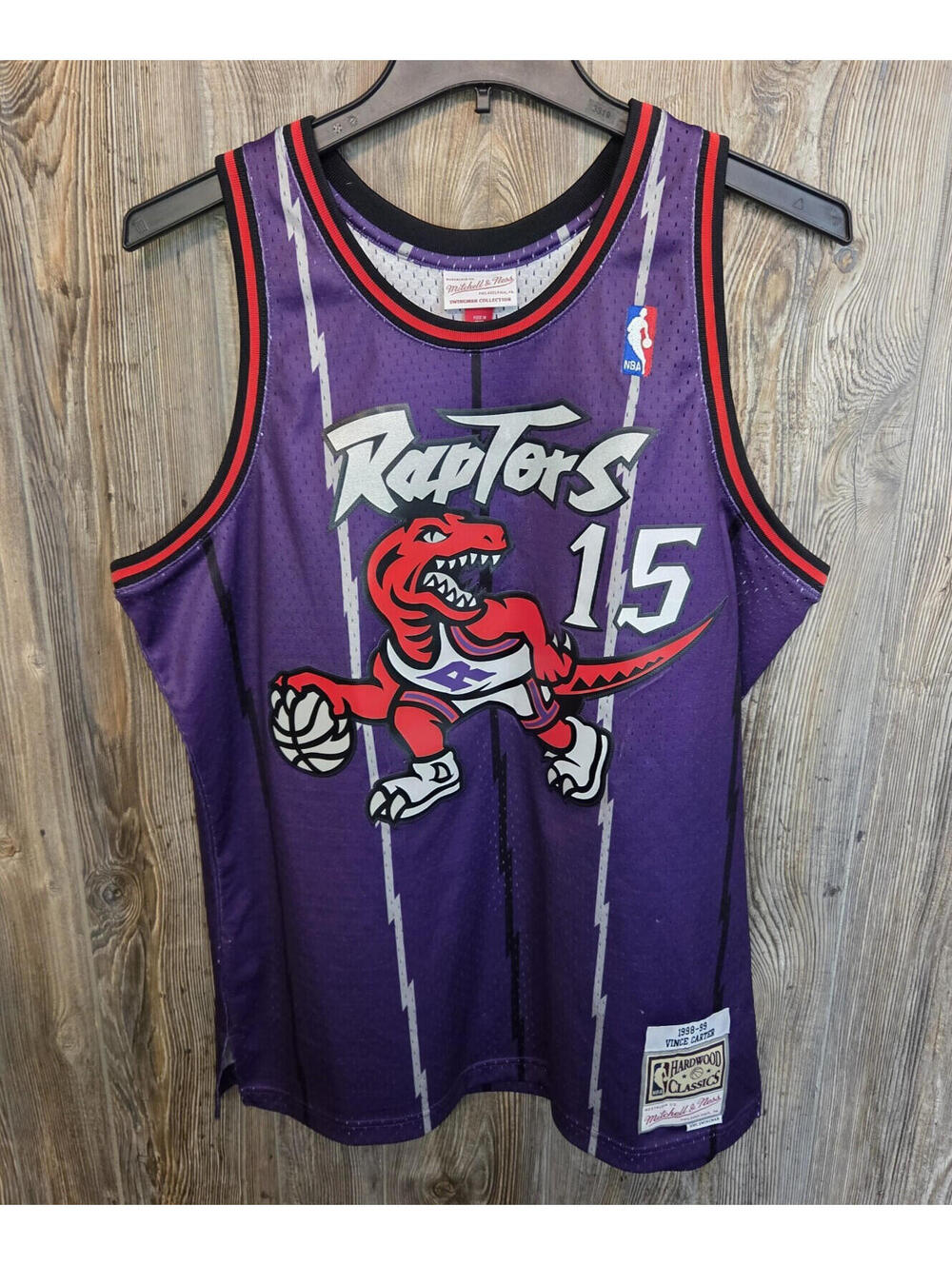 Swingman HWC Toronto Raptors Lrg Mitchell & Ness Vince Carter #15 NBA Jersey
